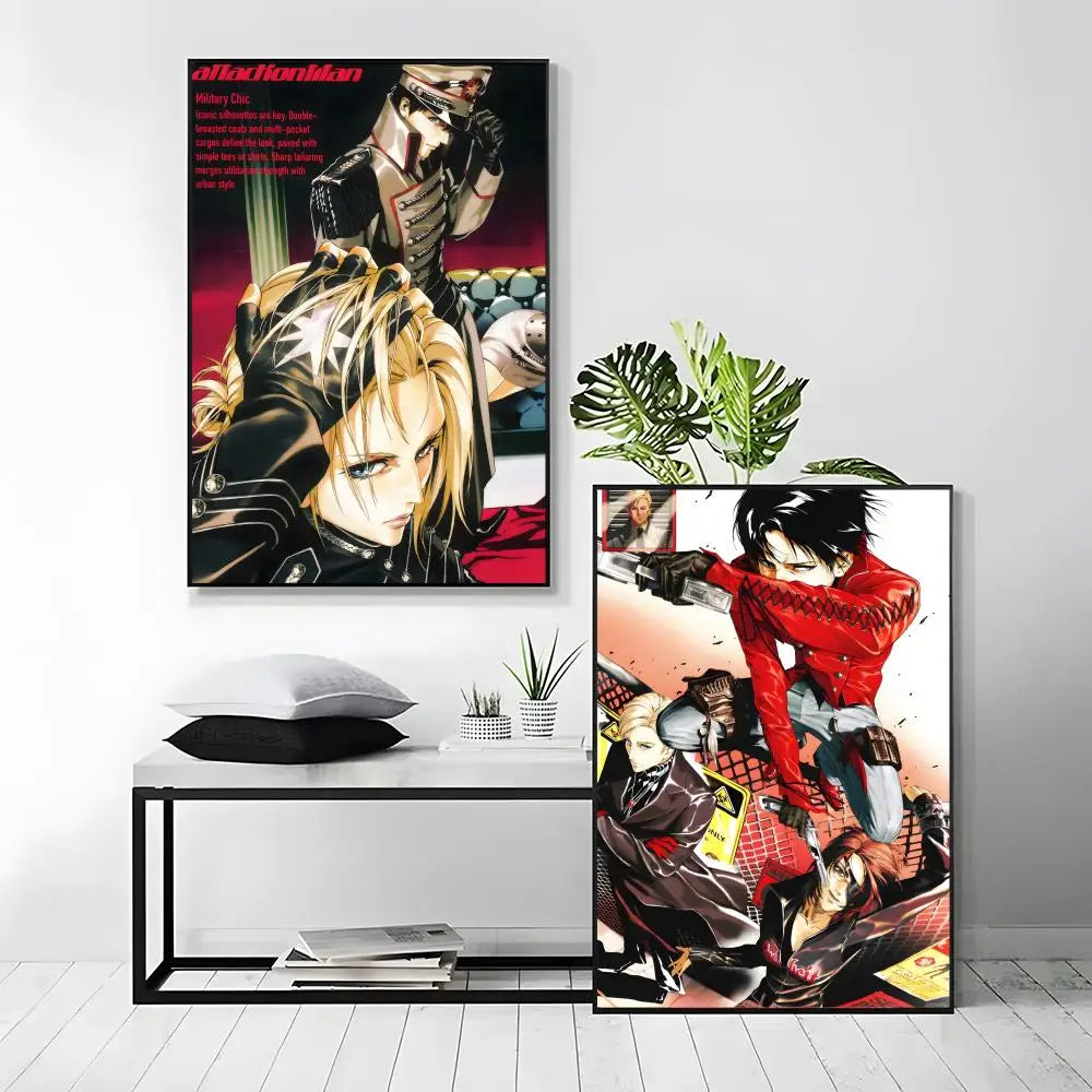 Anime Attack on Titan Poster Stickers Painting Self-Adhesive Wall Decals for Room Home HD Decor Gift