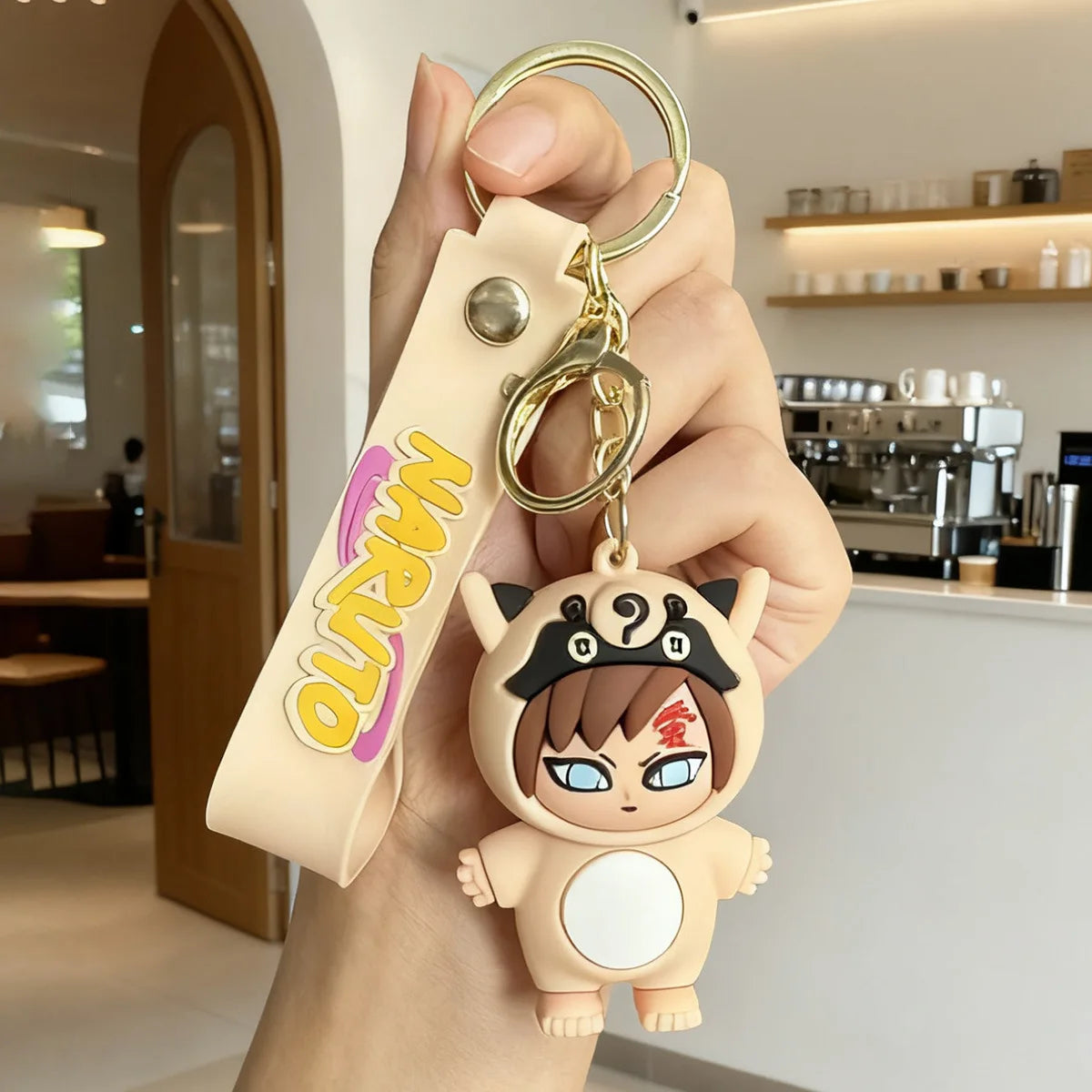 Q version of Naruto cartoon character key chain cartoon PVC doll pendant car key chain backpack jewelry fans collect gifts.