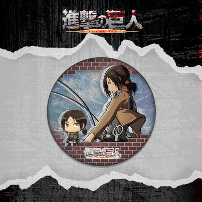 Attack on Titan 58 Badge Plain Glossy Film 58 Pin Anime Eren Yeager Ackerman Merchandise Souvenirs Collectibles Action Figures