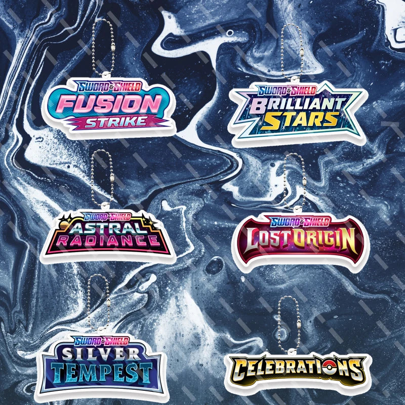 6pcs Anime Cartoon Pocket Monsters Small Card Logo Acrylic Keychain Fashion Peripheral Accessory Pendant Charm Keyring Gifts Toy