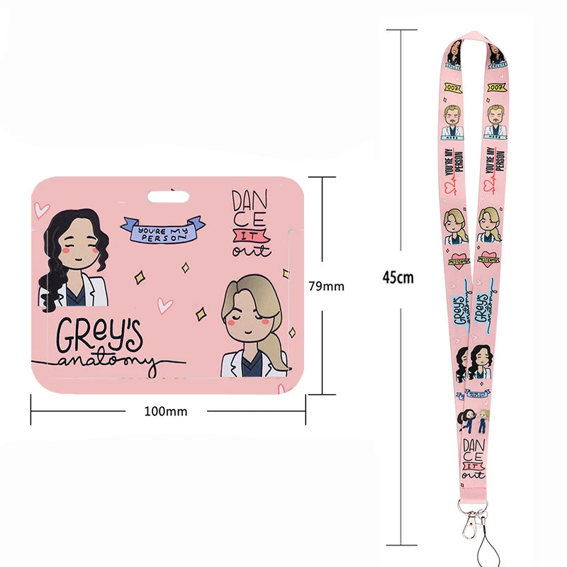 100 Styles Anatomy Credential Holder Keychains Neck Lanyard Pass Card Anime Credit Card Holder Keychain Straps Wholesale