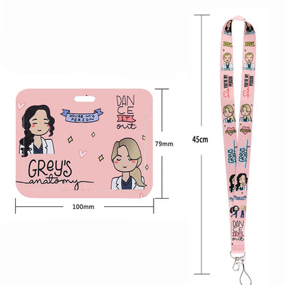 100 Styles Anatomy Credential Holder Keychains Neck Lanyard Pass Card Anime Credit Card Holder Keychain Straps Wholesale