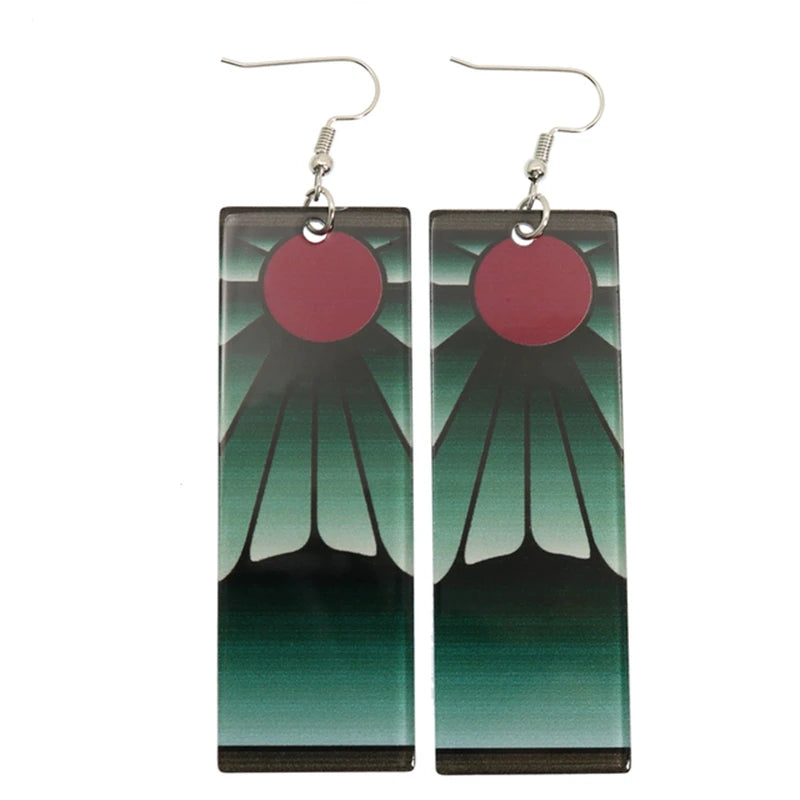 Demon Slayer Tanjiro Hanafuda Earrings