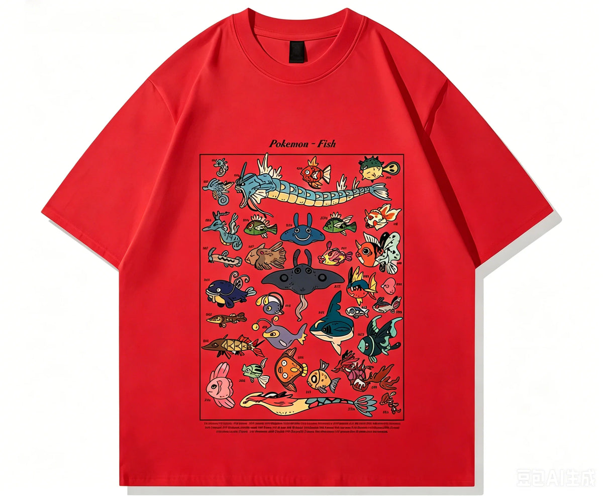 Pokemon Fish Guide Retro T-Shirt