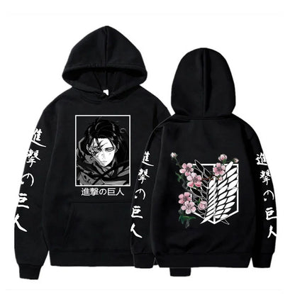 New Attack Giant Large Hoodie Levi Graphic Hoodie Men's and Women's Clothing Autumn Warm Hoodie Street Top