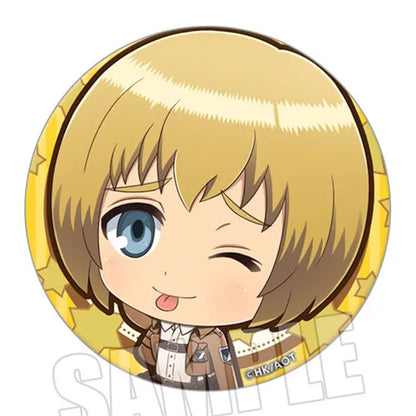 Attack on Titan Badge Levi Captain Hrista Erwin Q Version Anime Brooch Pin Stock Now