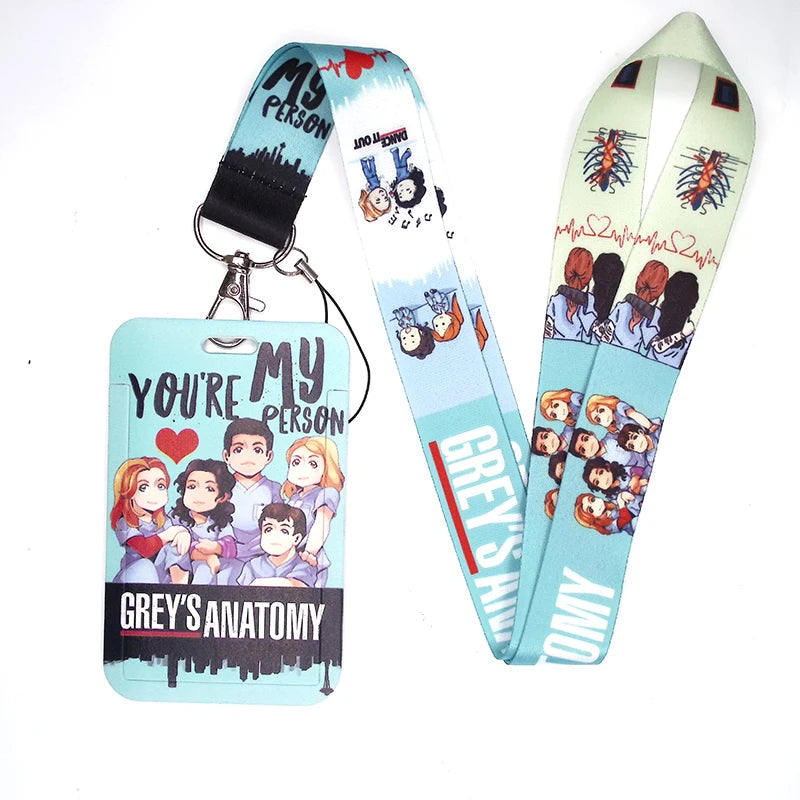 100 Styles Anatomy Credential Holder Keychains Neck Lanyard Pass Card Anime Credit Card Holder Keychain Straps Wholesale