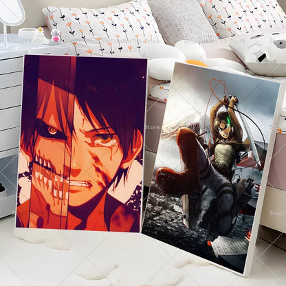 1PC Anime Attack On Titan Eren Jeager Poster Self-adhesive Art Waterproof Paper Sticker Coffee House Bar Room Wall Decor