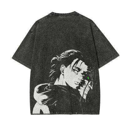 Eren Yeager T Shirt Attack on Titan Men Acid Wash Eren Founding Titan Anime Streetwear Shingeki no Kyojin Graphic Tee