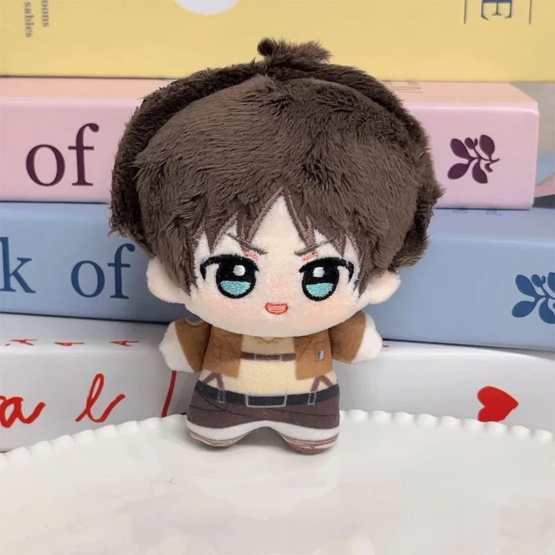 2026 new 10cm Attack on Titan Plush  Eren Mikasa Levi Anime Mini  Cute Backpack Pendant Decoration Boys Girls Gift