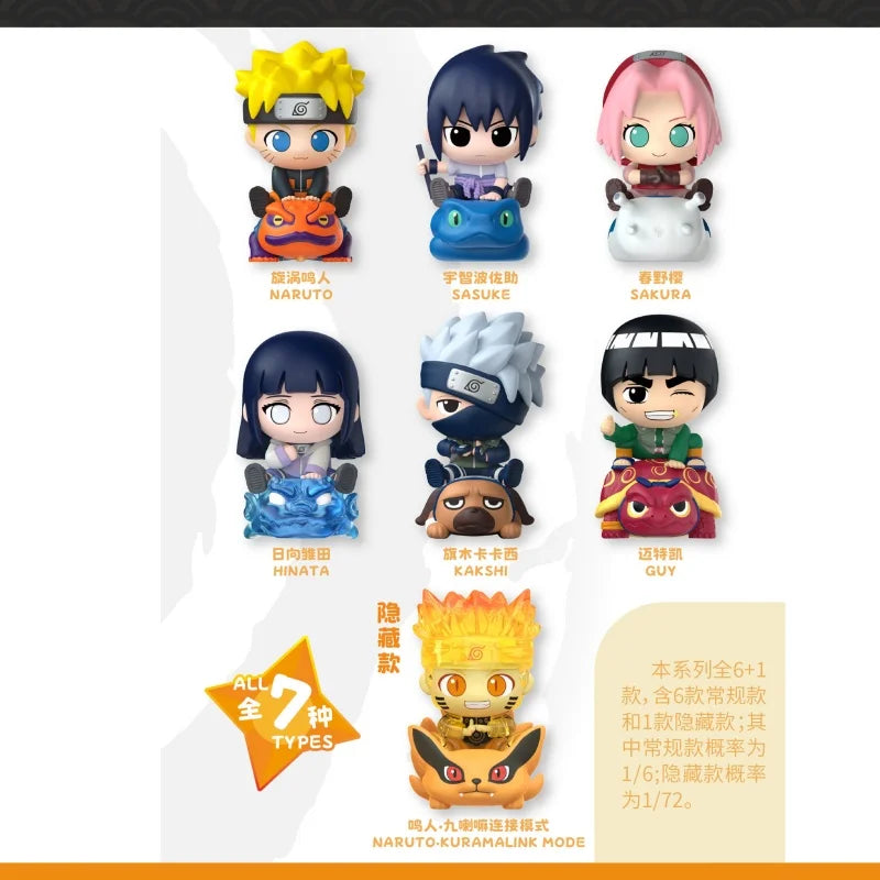 Naruto Shippuden Ninja&Beast Together Blind Box Cute Anime Uchiha Sasuke Kakashi Mini Figurine Collection Toys