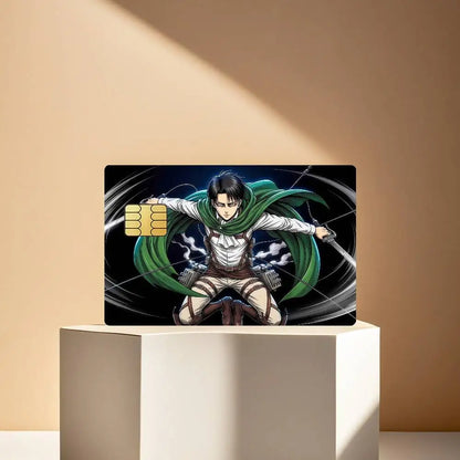 Attack on Titan Comic Credit Skin Cover Card Stickers 4PCS Film Bus Pass Front Decoration Bank Debit Waterproof