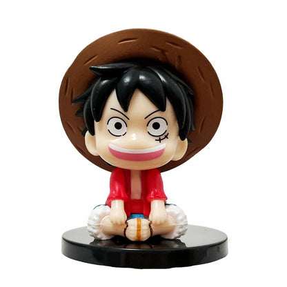 Anime One Piece Figurine Mini Sitting Posture Solon Wearing Hat Luffy Figurine PVC Model Desktop Ornament Anime Peripheral Toys