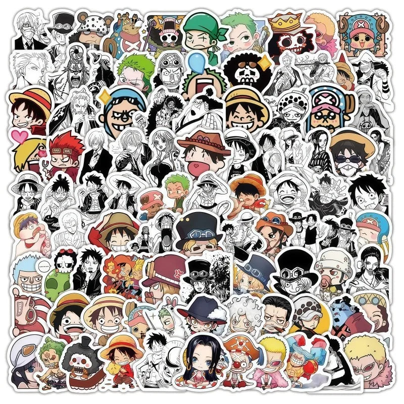 120pcs Cartoon One Piece Stickers Cute Luffy Nami DIY Notebook Decoration Stickers Hot-Blooded Anime Merchandise Graffiti Toys