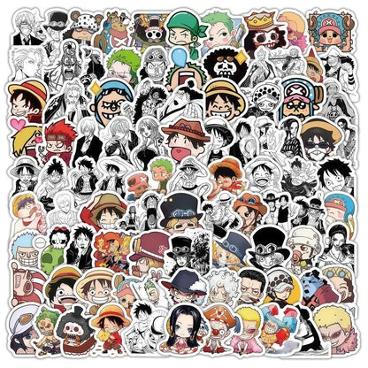 120pcs Cartoon One Piece Stickers Cute Luffy Nami DIY Notebook Decoration Stickers Hot-Blooded Anime Merchandise Graffiti Toys