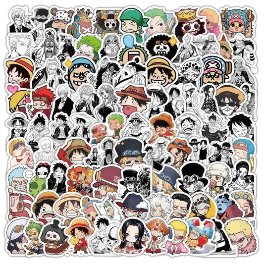 120pcs Cartoon One Piece Stickers Cute Luffy Nami DIY Notebook Decoration Stickers Hot-Blooded Anime Merchandise Graffiti Toys