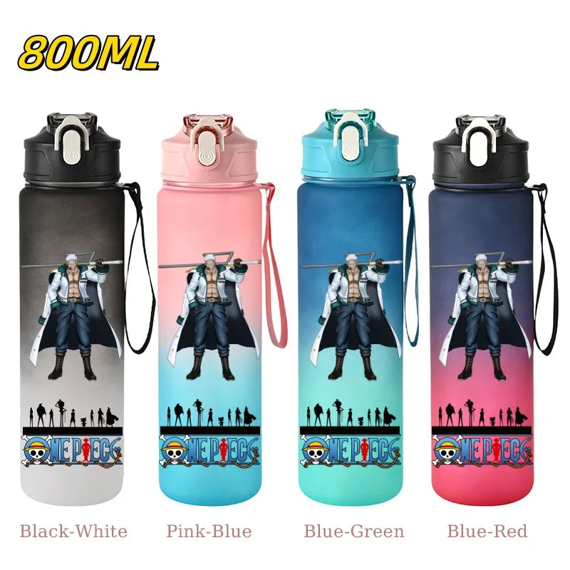 800ML ONE PIECE Monkey D. Luffy Nico Robin Anime Straw Sport Water Bottle for Easy Carry Ideal for Fitness Sports Outdoor