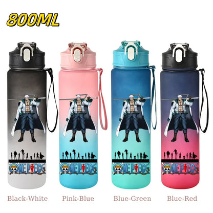 800ML ONE PIECE Monkey D. Luffy Nico Robin Anime Straw Sport Water Bottle for Easy Carry Ideal for Fitness Sports Outdoor