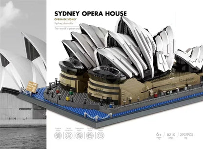 MOC World Famous Architecture Edifice Opera House Building Blocks Villa Savoye Bridge Tower Toy Children Birthday Christmas Gift