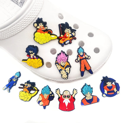 1/10/40PCS Dragon Ball Combo Anime Shoe Charms Goku and Master Roshi DIY Shoe Decorations, Perfect Choice for Party Gifts