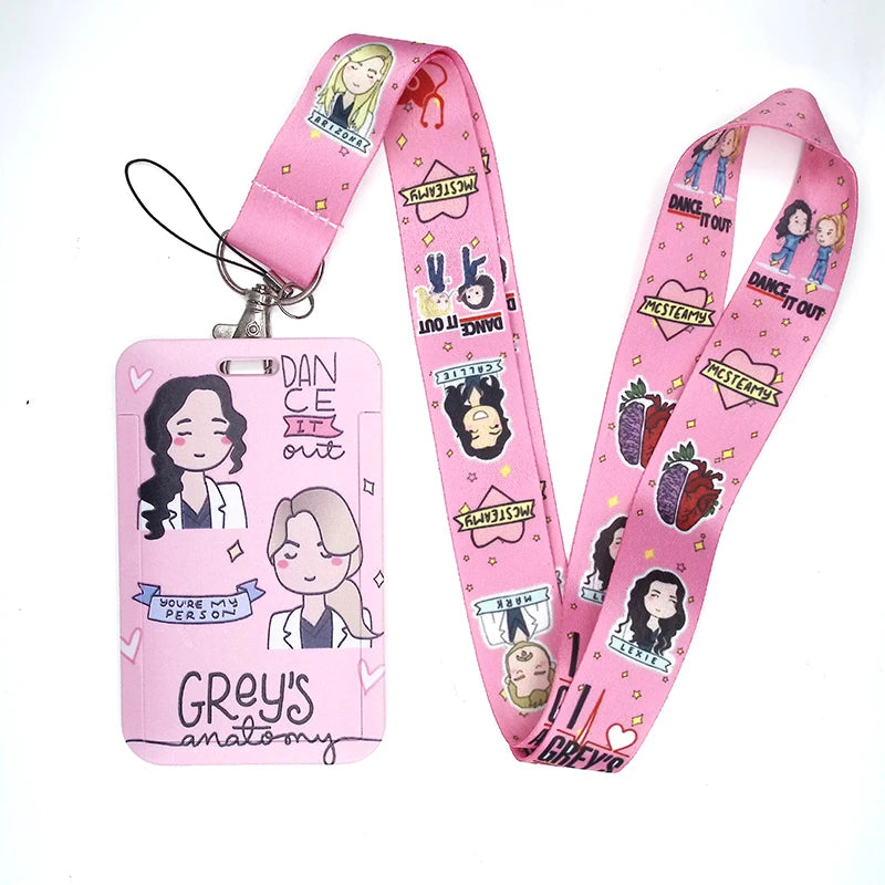 100 Styles Anatomy Credential Holder Keychains Neck Lanyard Pass Card Anime Credit Card Holder Keychain Straps Wholesale
