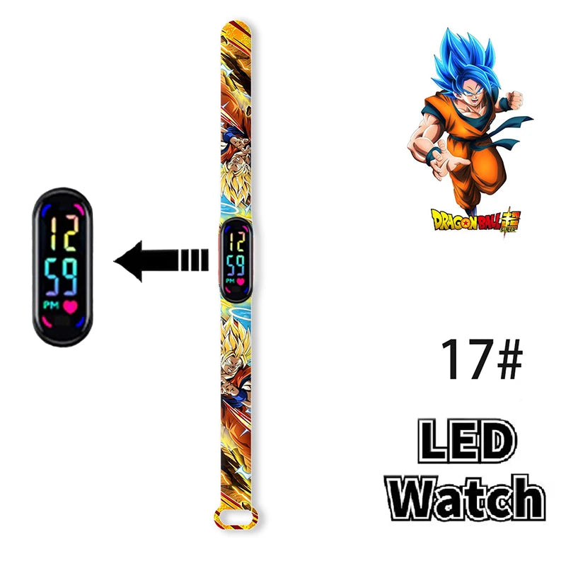 Bandai Dragon Ball Z 2 Fashion Cartoon Action Printing Anime LED Type Watches Kids Watch Birthday Gifts Toys