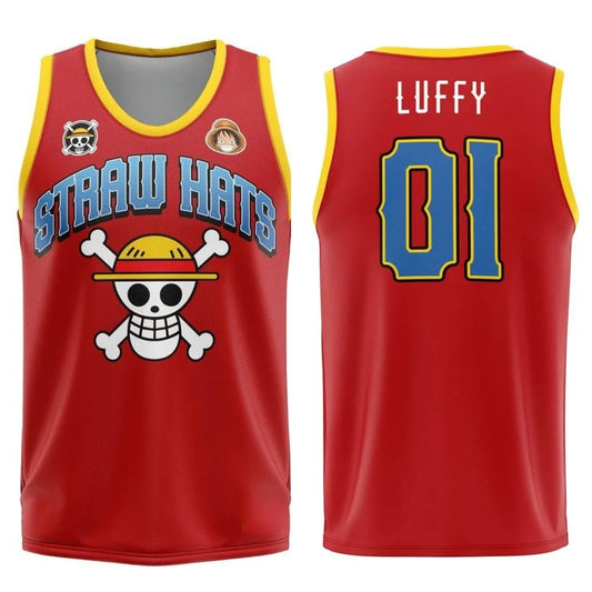 2026 Summer One Piece Luffy Retro Cosplay Vest Men's Oversize 3D Printed Sleeveless T-shirt Family Unisex Children Sports Shirt