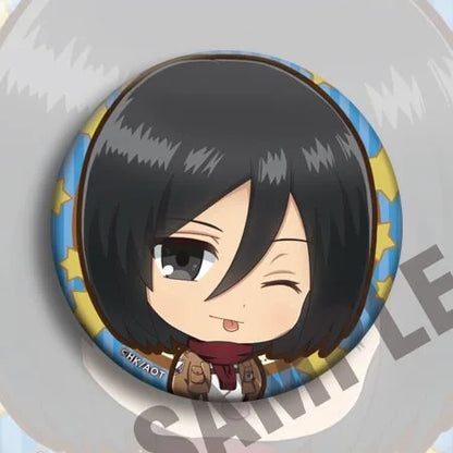 Japanese Official Attack On Titan Anime Badge 58mm C Version Mikasa Levi Pin Collectible Gift Cosplay Merchandise Poster