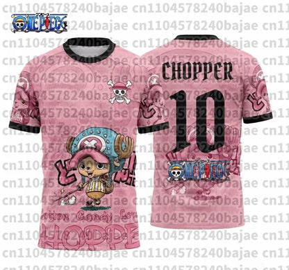 2026 One Piece Graphic T-shirt Japanese anime football jerseys Sports Dry Quickly Men's T-Shirt Children's Clothing Tee Woman
