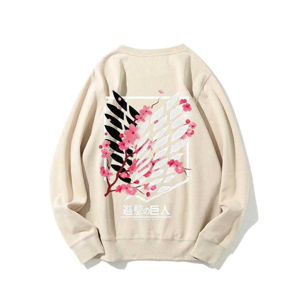 Anime Attack on Titan Sweatshirt Casual Streetwear Men Women Round-neck Pullover Hoodie Sweater Long Sleeves Top Autumn Trendy