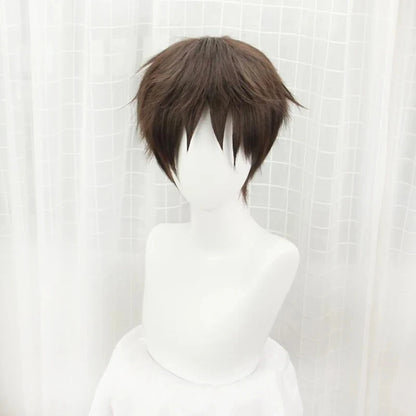Attack on Titan Eren Jaeger Cosplay Wig 30cm Short Straight Brown Heat Resistant Synthetic Hair Wigs