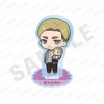 Attack on Titan Cute Chibi Q Version Eren Levi Mikasa Anime Character Acrylic Keychain Acrylic Stand Bag Pendant Desktop Decor