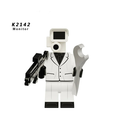 New KDL DJ Upgrade War-Damaged Skibidi Toilet Man Figures Anime Block Toys TvMan Titan Bricks Model Toy For Kid Birthday Gift