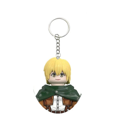 New Attack on Titan Minifigure Keychain Shingeki No Kyojin Eren Levi Mikasa Anime Action Figures Toys for Kids Gift