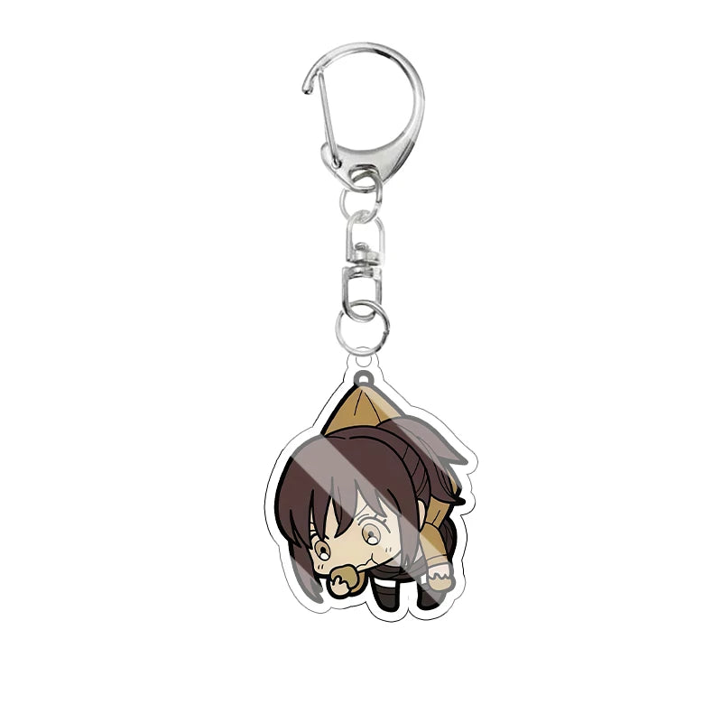Cartoon Attack on Titan Cute Acrylic Keychain Survey Corps Uniform Anime Character Funny Hanging Pose Bag Pendant Cute Accessory