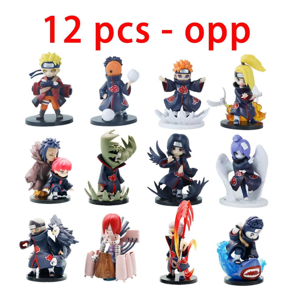1-12pcs Naruto Blind Box Figure Toys Shippuden Akatsuki Arc Series Trendy Mystery Box PVC Model Surprise Christmas Toys Gift