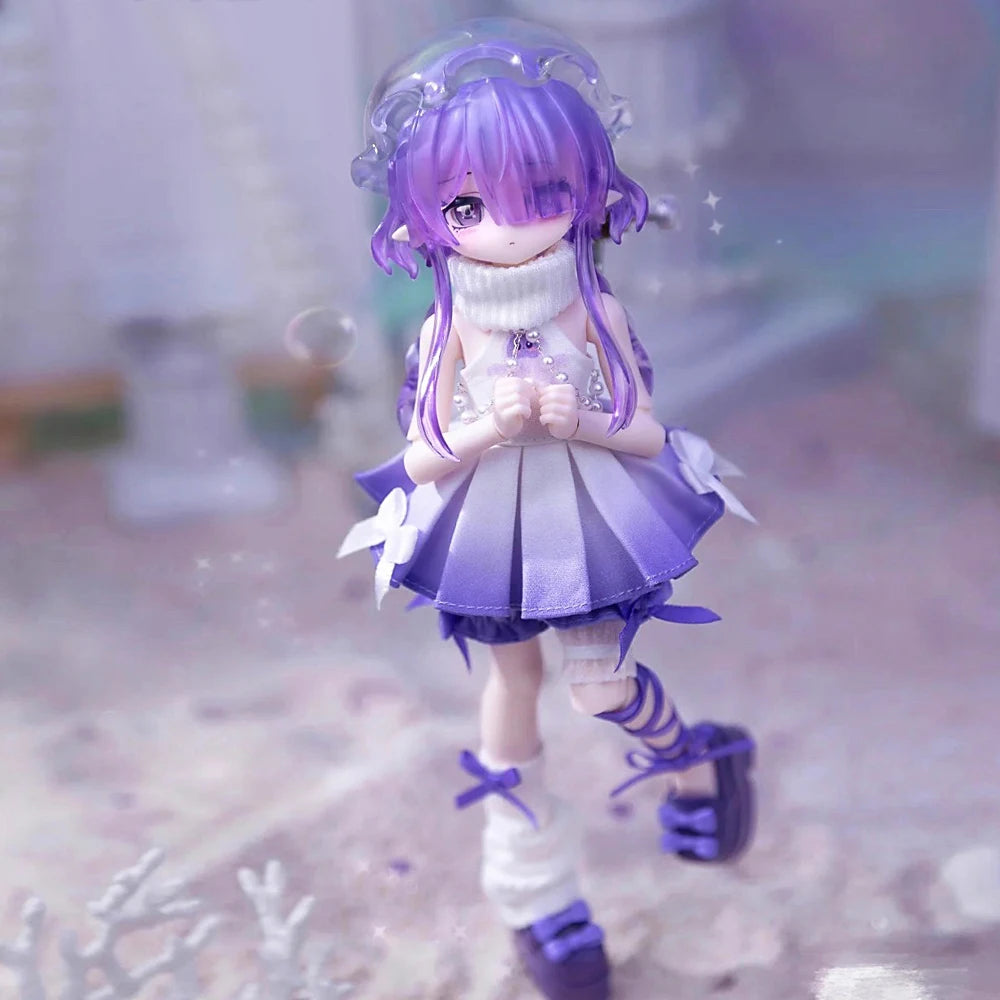 In Stock Minty Ocean Gem Series 1/8bjd Blind Box Movable Joint Doll Mystery Box Kawaii Action Anime Figure surprise Toy Gift