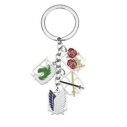 Anime Attack On Titan Shingeki no Kyojin Keychain Pendant Key Chain Scouting Legion Emblem Cosplay Jewelry Gift for Women Men