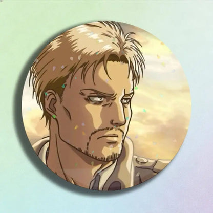 Attack on Titan Reiner Braun Laser Badge Creative Pins Brooch for Bag Clothes Hat Decor Gifts Fans Collect