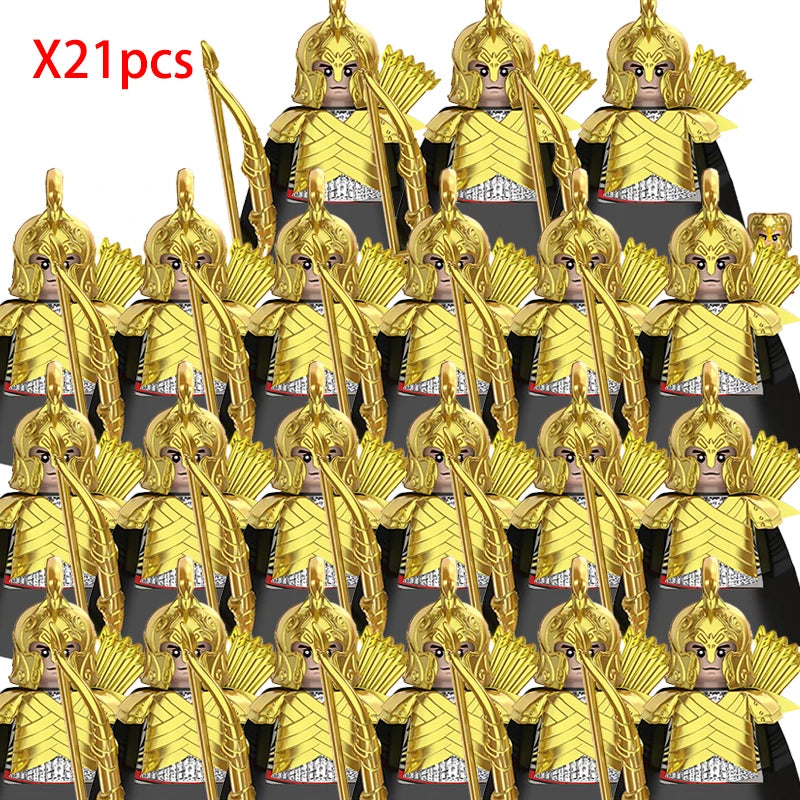 Lord Rings Elves Orcs Army Dwarf Rohan Mini Action Toy Figures Building Blocks Assembly Toys for Kids Birthday Gift