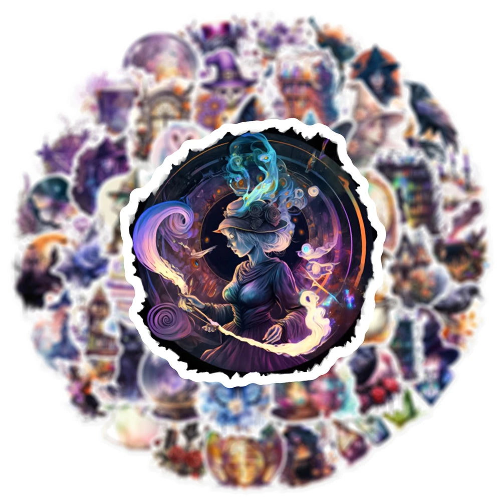 Gothic Witch Sticker Set