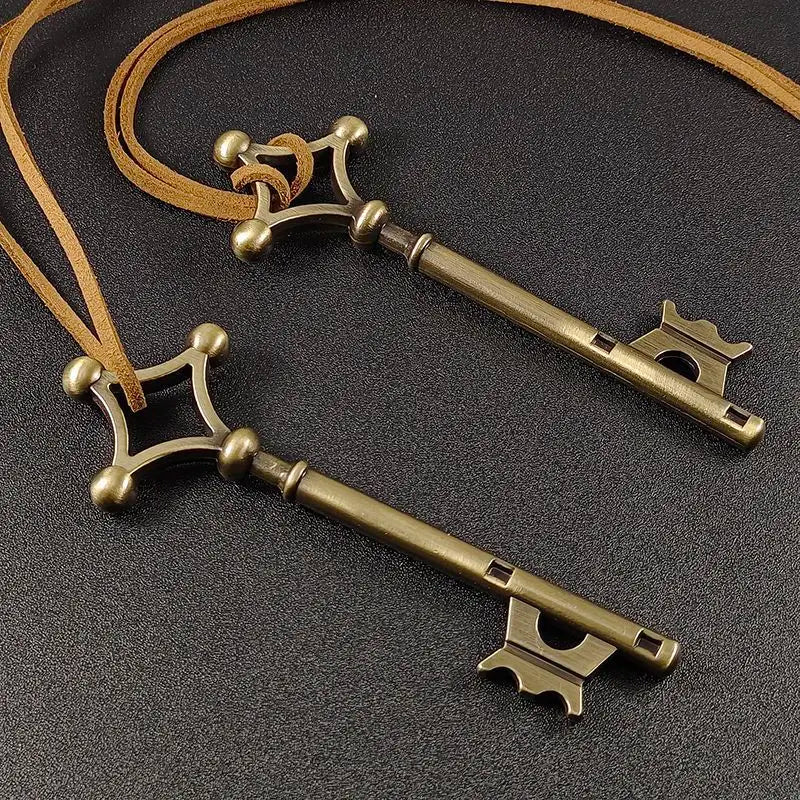 Attack on Titan 1:1 Same Key Necklace Punk Retro Pendant Cartoon Fashion Accessory Cosplay Prop Anime Children's Birthday Gift