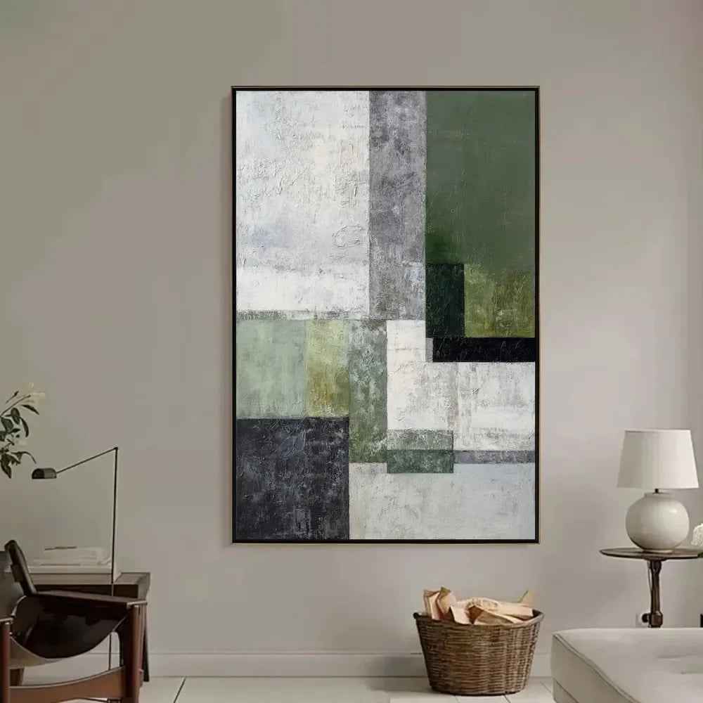 Mhemy Portrait Oil Painting Hand Painted on Canvas Large Wall Art Abstract Grey Textured Girl Art Painting Modern Wall Decor