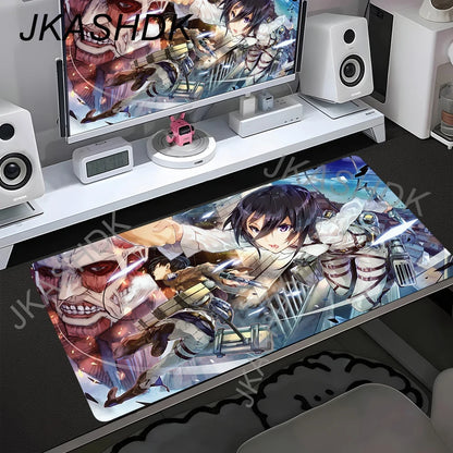 Attack on Titan Anime Large Lock Edge Mouse Pad Computer Mousepad XXL S Gaming Padmouse Gamer Laptop Keyboard Mouse Mats Carpet