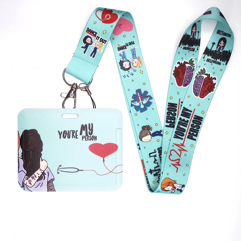 100 Styles Anatomy Credential Holder Keychains Neck Lanyard Pass Card Anime Credit Card Holder Keychain Straps Wholesale