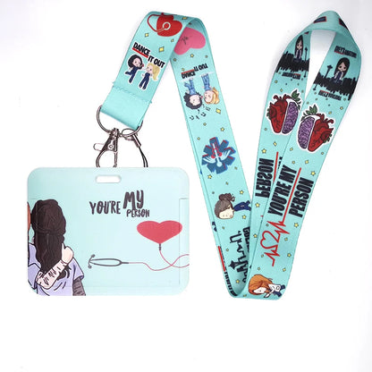 100 Styles Anatomy Credential Holder Keychains Neck Lanyard Pass Card Anime Credit Card Holder Keychain Straps Wholesale