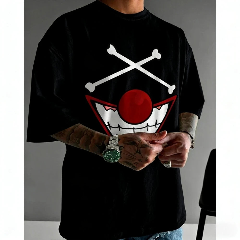 One Piece Yonko Buggy Unisex T-shirt 2026 Summer New Popular Anime Print American Casual Family Short Sleeved Top