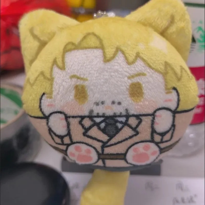 Attack On Titan Vol 2 Cat Ear Squeaky Mochi Anime Plush Pendant Levi Eren Mikasa Hange Erwin Anime Peripheral Bag Ornament Toy