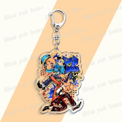 Dog Man Cat Keychain