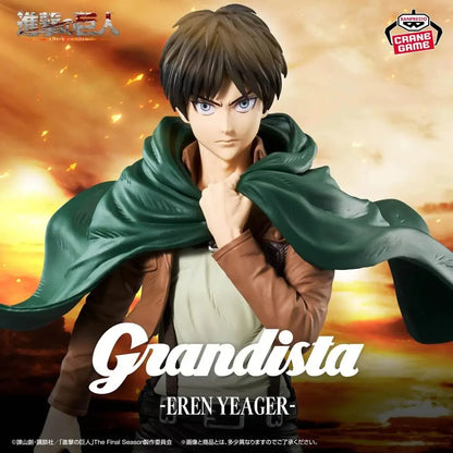 Genuine Banpresto Bandai In Stock Grandista Attack On Titan Eren Jaeger Levi Ackerman Figure Anime Model Boxed Toy Gifts
